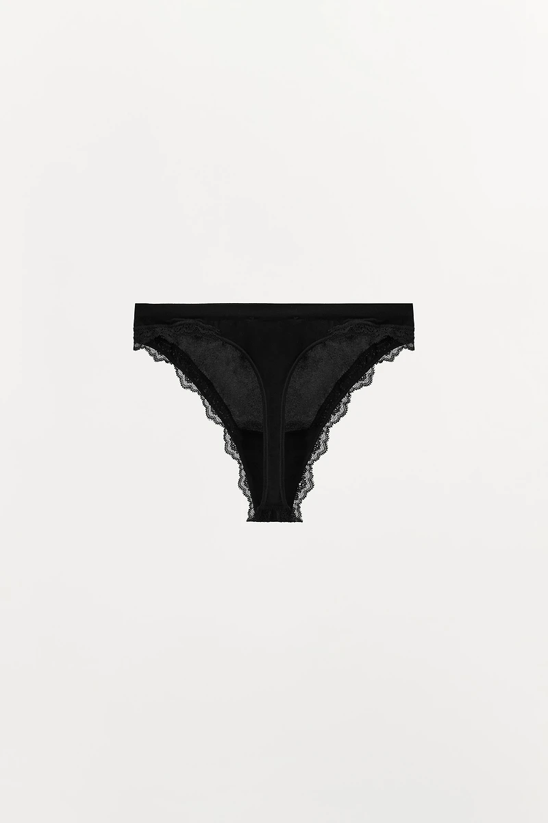 LACE SHEER THONG