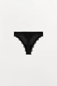 LACE SHEER THONG