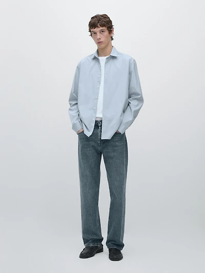 100% cotton poplin regular fit shirt