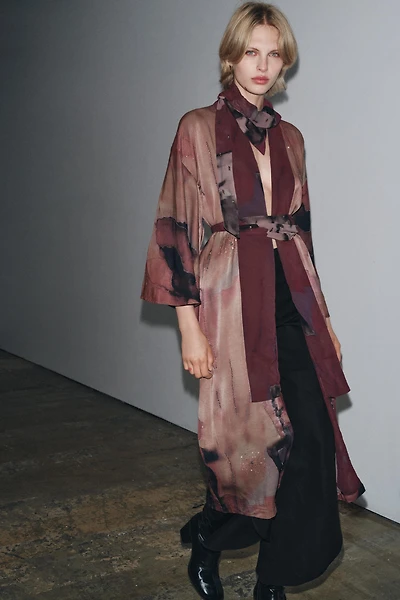 LIMITED EDITION BEADED PRINT KIMONO