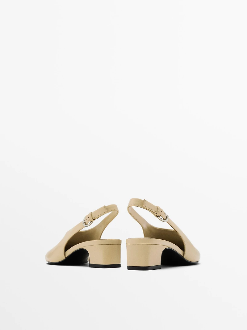 High-heel slingback shoes