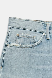 TRF RIPPED MID-RISE DENIM JORTS