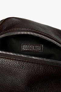 Trousse à fermeture Éclair en cuir nappa