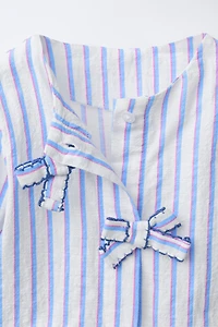 STRIPED BLOUSE WITH BOWS