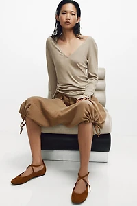 LEATHER STRAP BALLET FLATS
