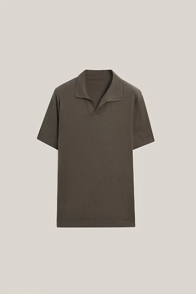 Cotton and linen knit polo sweater - LIMITED EDITION