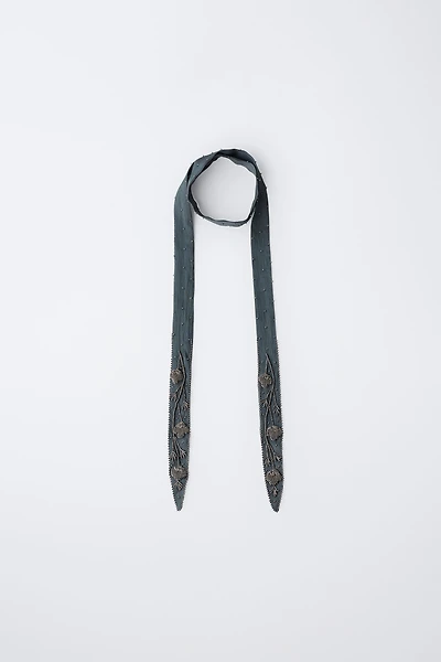 EMBROIDERED SCARF NECKLACE