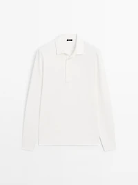 Polo 100 % coton à manches longues
