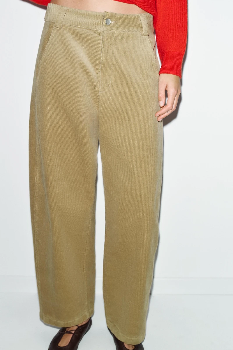 CORDUROY BARREL PANTS
