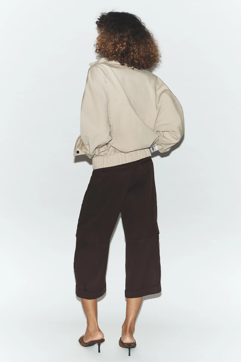 VESTE BOMBER OVERSIZE À COL MONTANT