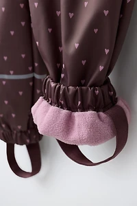 WATER-RESISTANT PRINTED FLEECE-LINED OVERALLS