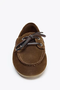 SPLIT LEATHER STITCH DETAIL SHOES