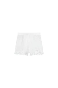 EMBROIDERED LINEN BLEND SHORTS ZW COLLECTION