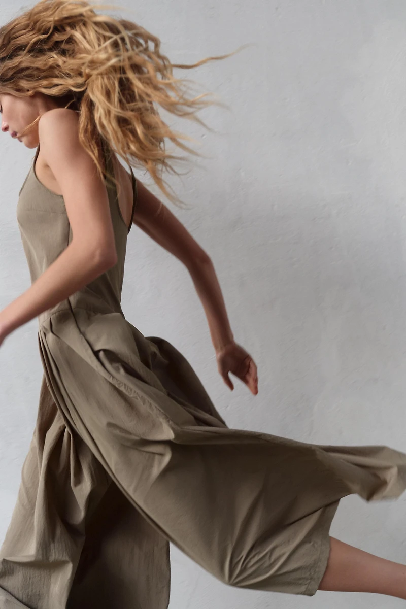 NYLON PLEATED JUMPSUIT