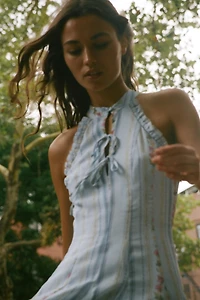 ROBE COURTE HALTER À IMPRIMÉ FLORAL
