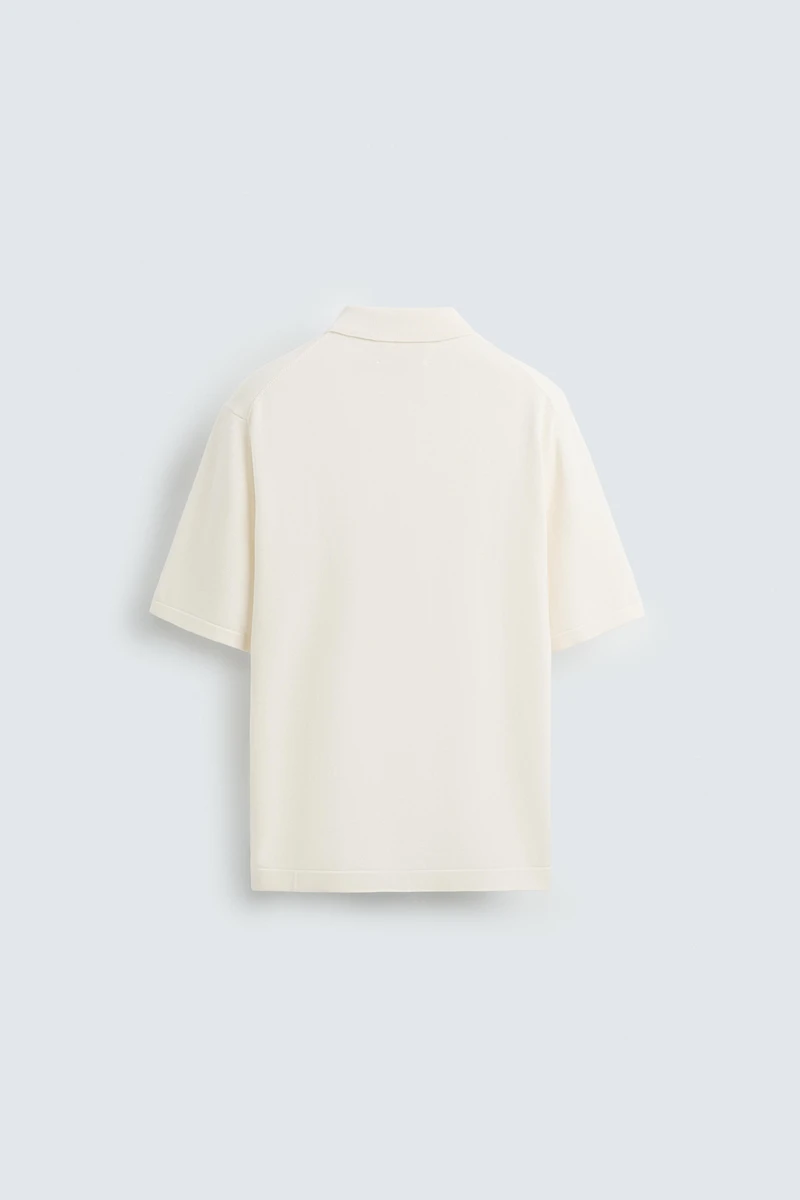 COTTON BLEND KNIT POLO SHIRT