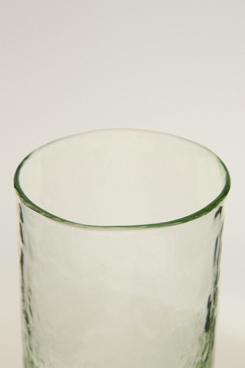 HAMMERED EFFECT GLASS SOFT DRINK TUMBLER