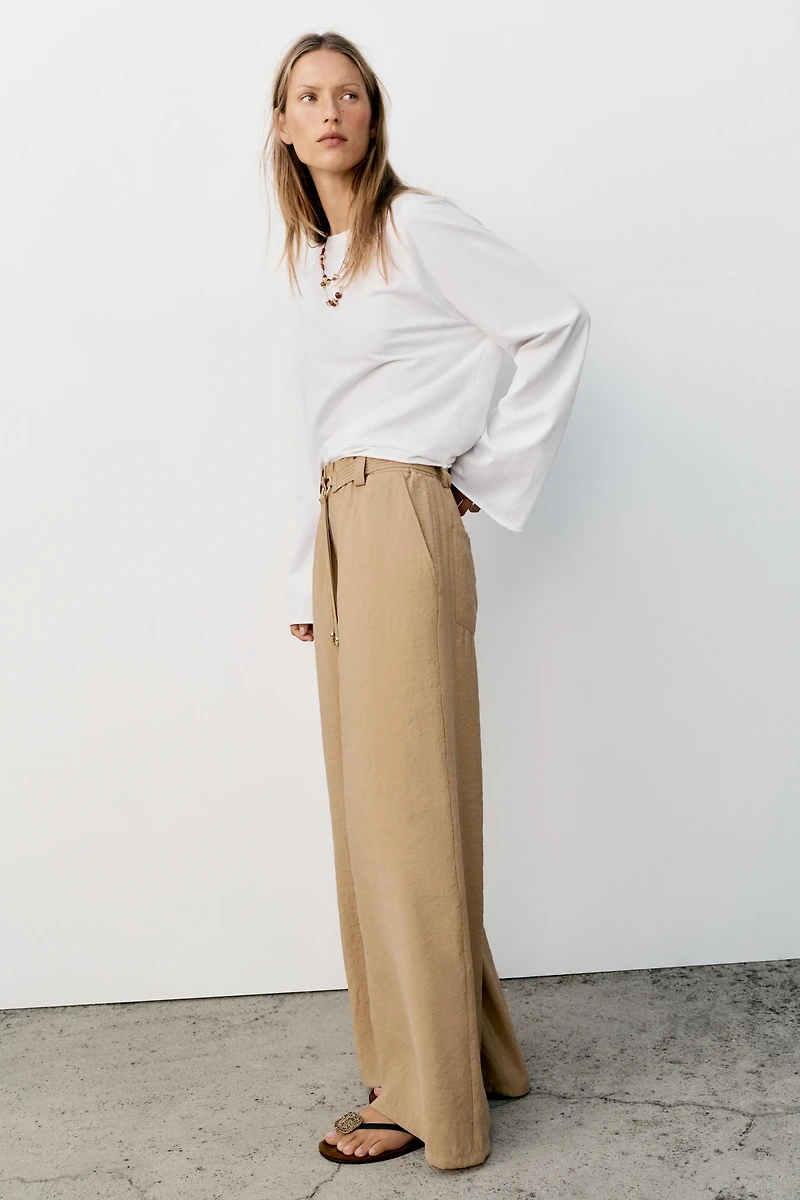 STRAIGHT LEG PANTS WITH BELT