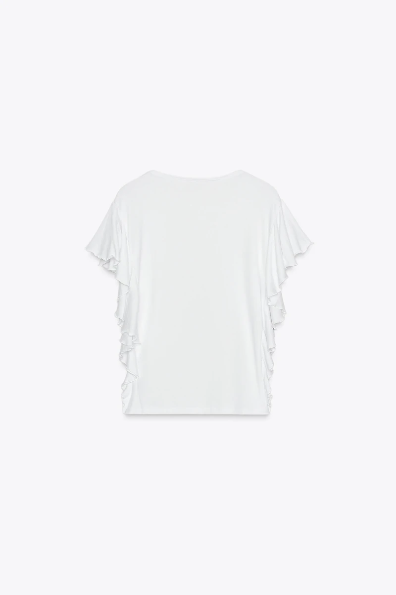 T-SHIRT MANCHES À VOLANTS