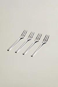 SET OF SHINY STEEL DESSERT FORKS (SET OF 4)