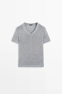 Top maille manches courtes