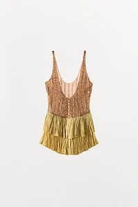 LIMITED EDITION COMBINED BEADED RUFFLE BODYSUIT