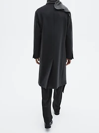 Long wool blend coat with lapel - LIMITED