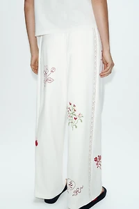 EMBROIDERED LONG PANTS