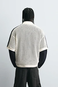 RETRO SOCCER OPEN WEAVE POLO SHIRT