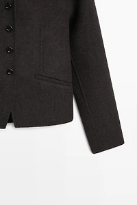Short coat with high collar