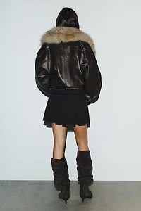 VELVET BOW GEORGETTE MINI SKIRT