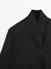 Wool blend high neck coat