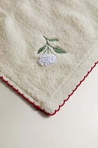 SERVIETTE DE BAIN FLEUR BRODÉE