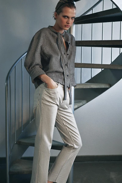 ZW COLLECTION PLAID LINEN SHIRT