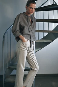 ZW COLLECTION PLAID LINEN SHIRT