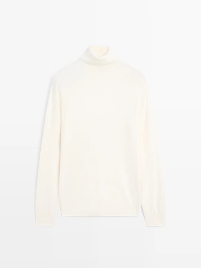 Knit wool and cashmere sweater with high neck - LIMITED