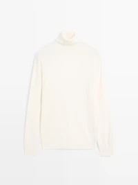 Knit wool and cashmere sweater with high neck - LIMITED
