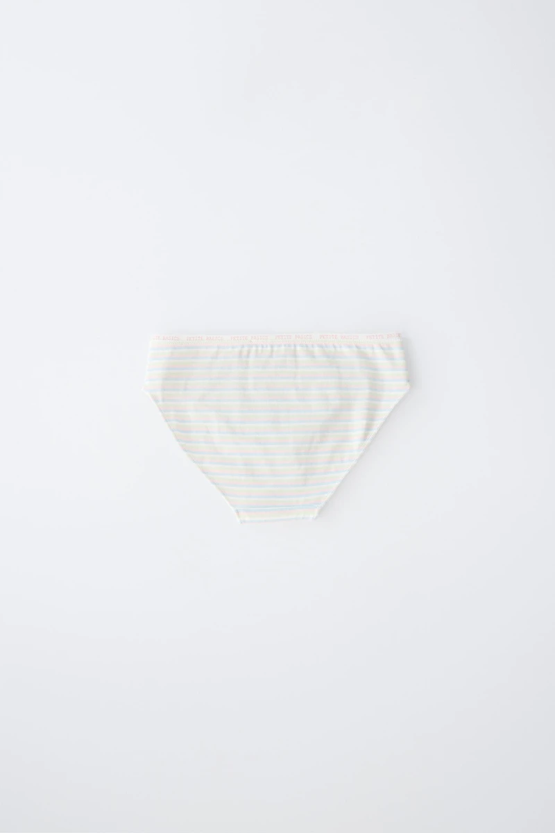 6-14 ANS / LOT DE SIX CULOTTES À RAYURES ET FLEURS