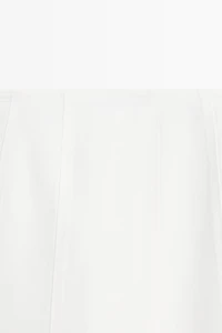 100% linen denim-effect midi skirt