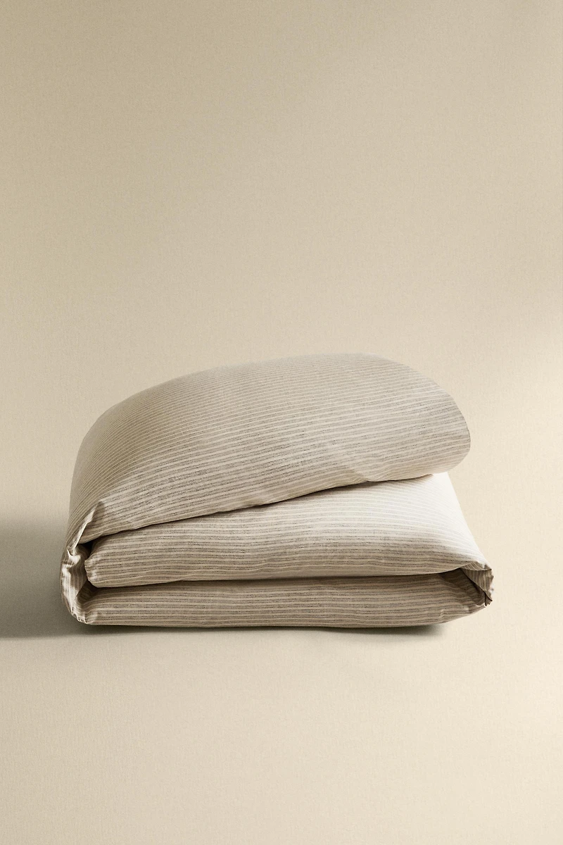 DYED THREAD STRIPED DUVET COVER