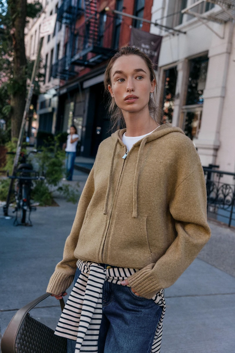 KNIT hoodie SWEATSHIRT