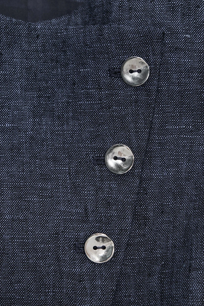 100% LINEN DOUBLE-BREASTED VEST