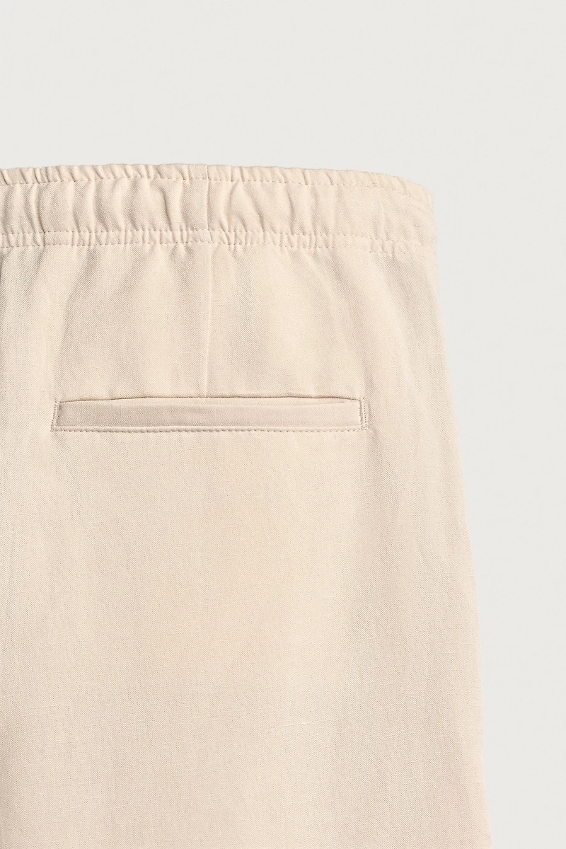 VISCOSE LINEN BLEND RELAXED FIT PANTS