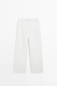 100% linen pants with darts