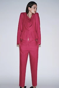 HIGH-WAISTED SLIM PANTS