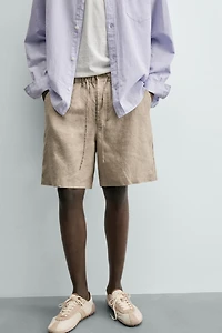 BERMUDA RELAXED FIT 100% LIN