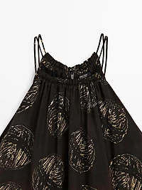 Robe longue imprimée ramie