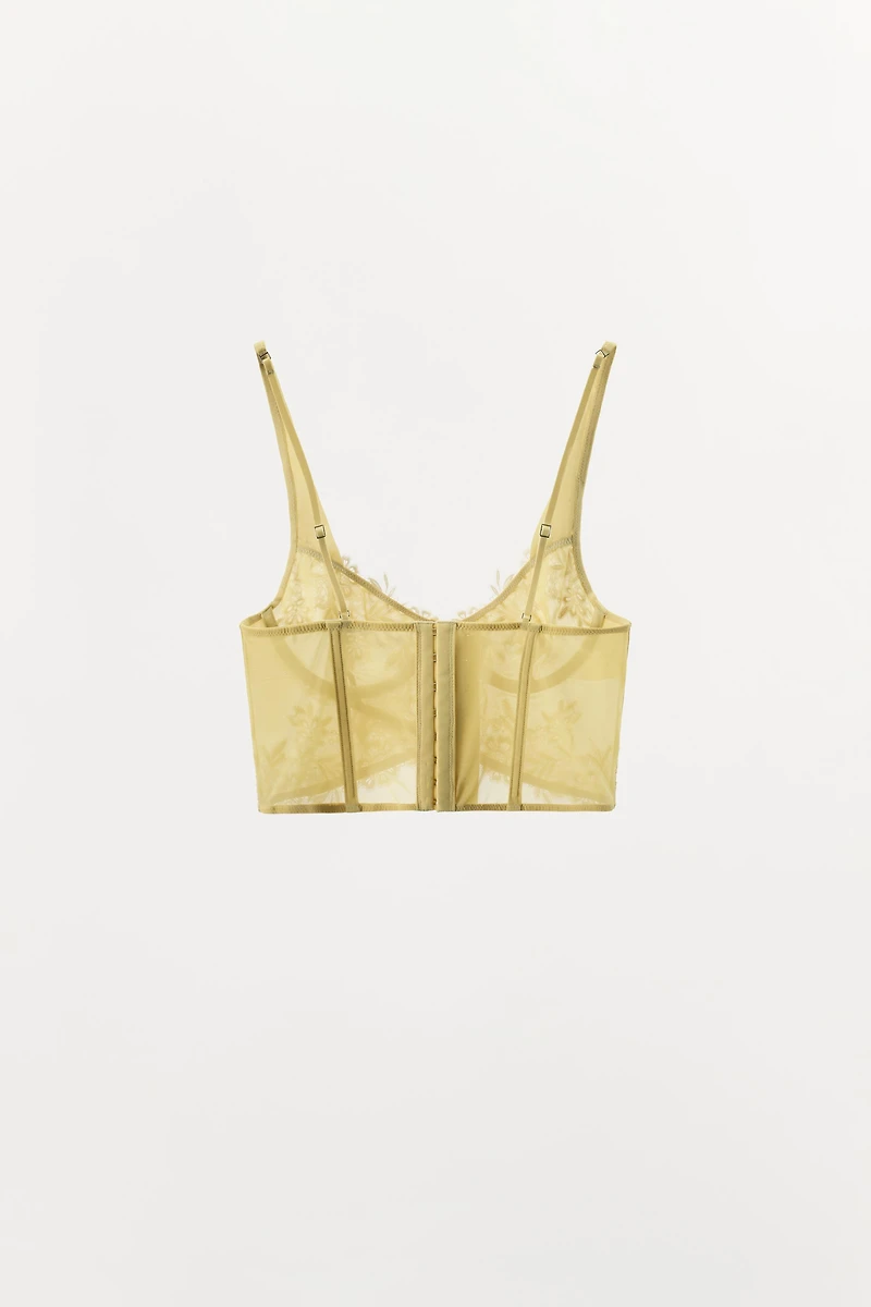LACE CORSET BRA WITH UNDERWIRE