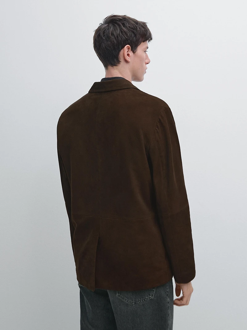 Nubuck leather blazer