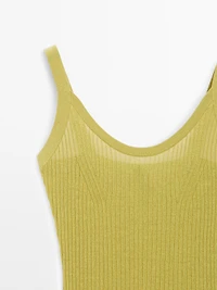 Cotton blend strappy knit bodysuit - STUDIO